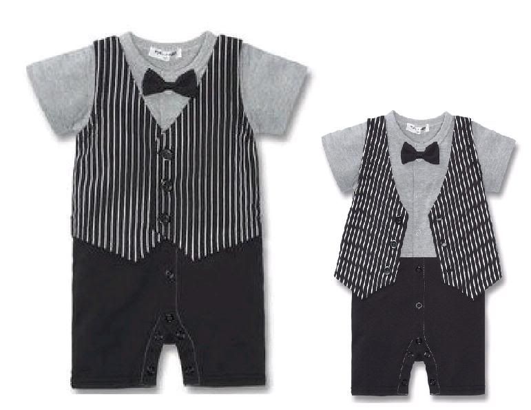 Boy Suit Grey & Checked Pattern Baby Boy Formal Outfit & Jacket Set 3