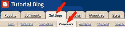Settings Comments