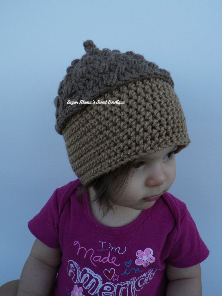 Nutty Acorn Hat Crochet Pattern by Amanda Moutos Designs