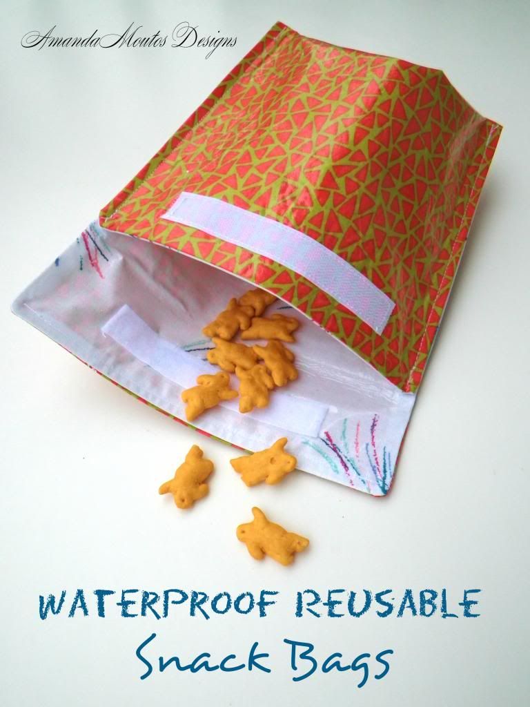 Waterproof Reusable Snack Bags Tutorial by Amanda Moutos Designs