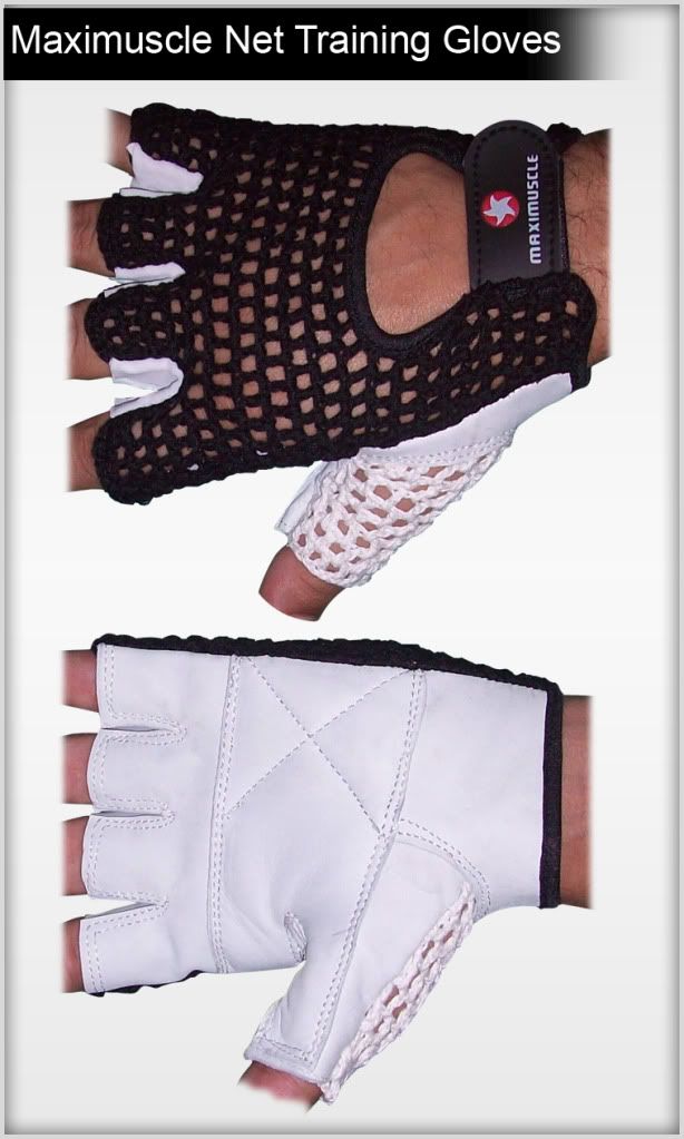 Maximuscle Net Training Gloves Weight Lifting Gloves Mesh Back Gym Exercise