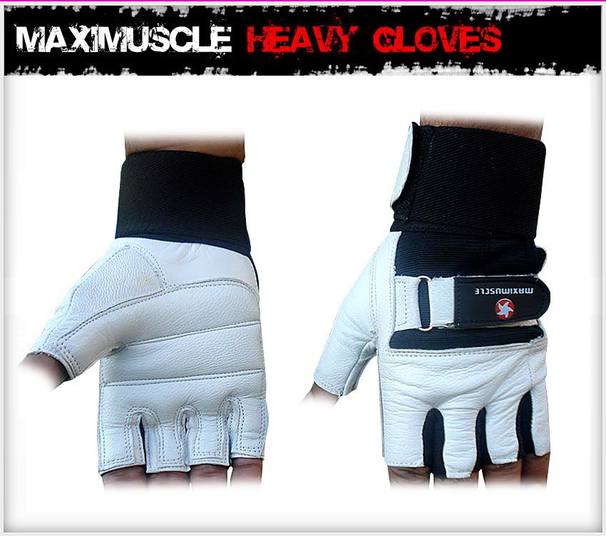 Maximuscle Heavy Duty Weight Lifting Gloves Gym Training Leather PADDED Palm eBay