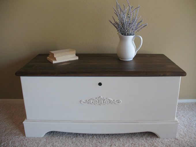 White Chest with Stained Top
