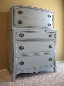 Antique Grey Tall Dresser