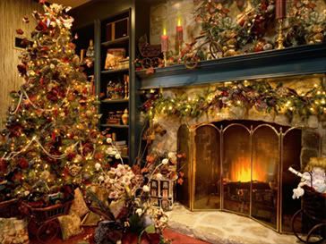 christmas fireplace Pictures, Images and Photos