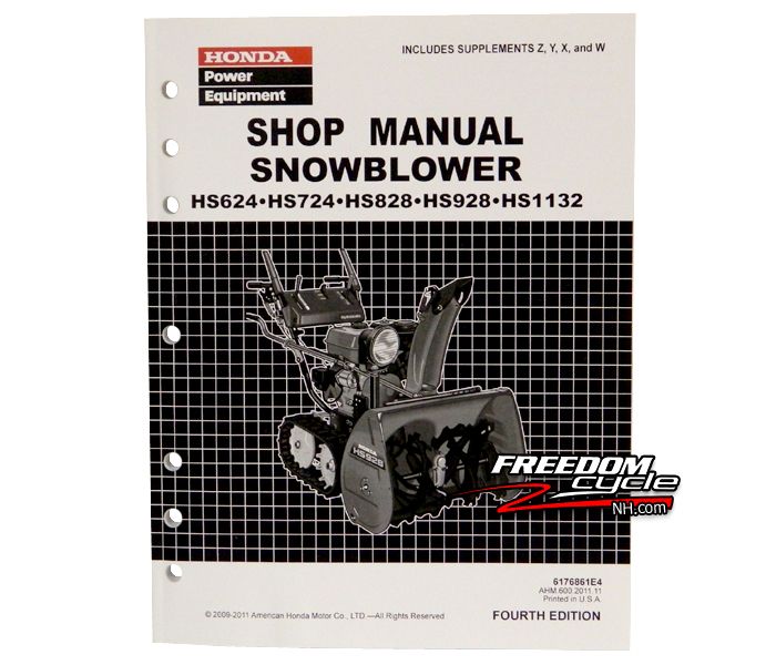 Honda hs928 snowblower parts manual #5