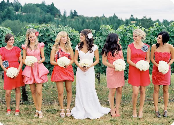 Coral Bridesmaids wedding coral orange pink red bridesmaids dress Lc10 1