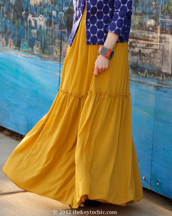 Marni at H&M blue dot jacket, Gypsy Junkies maxi dress, Los Angeles fashion blog, California street style