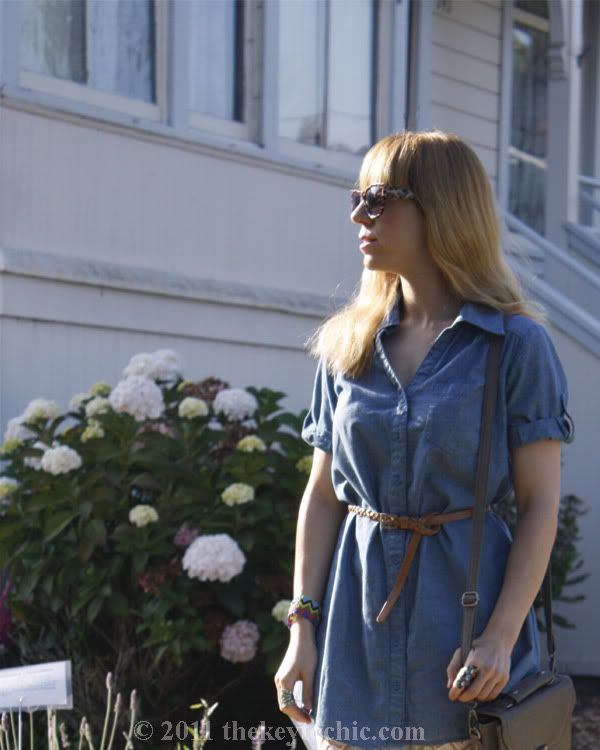 Nasty Gal crochet flare pants, chambray shirt, California fashion blog