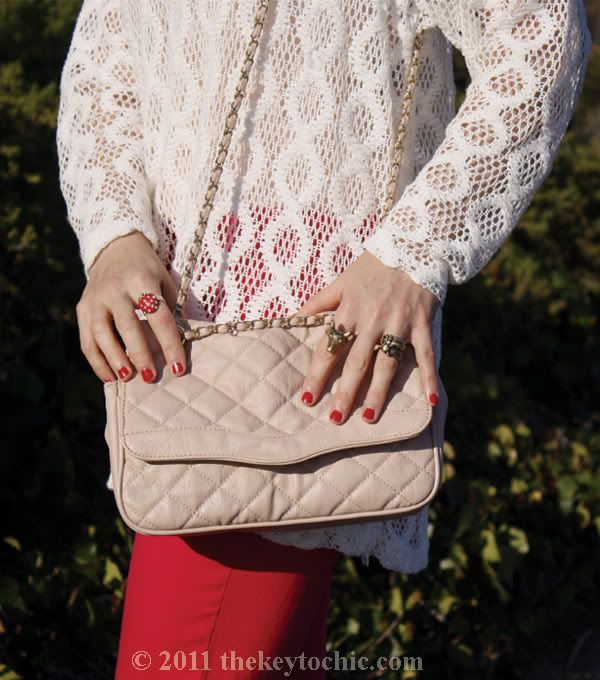 vintage crochet sweater, hot pink jeans, Ego & Greed floral Bowler boots, Aldo quilted handbag, California fashion blog