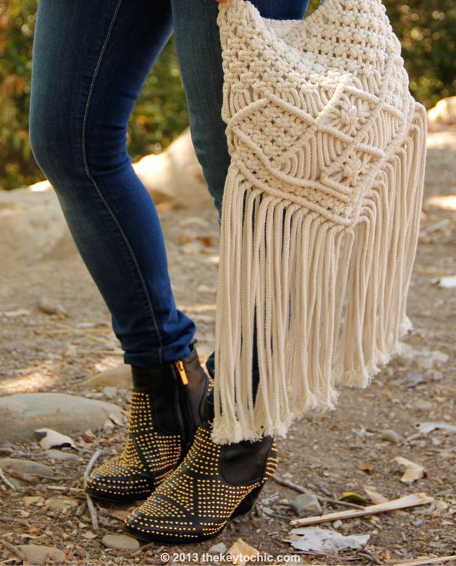 Old Navy Rock Star skinny jeans, Dolce Vita Rezzie boots, and Mossimo macrame fringe bag
