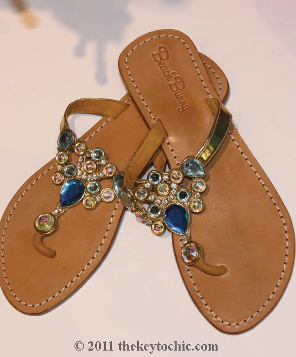 Beach Bunny Swimwear Malibu, jeweled sandals