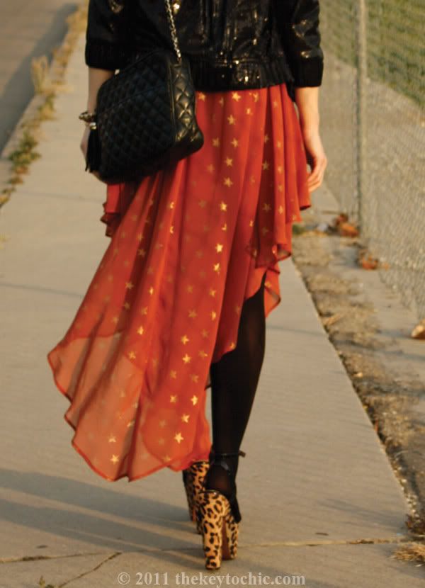 asymmetrical star print dress, sequin jacket, Steve Madden Shazzam leopard heels, southern California fashion blog