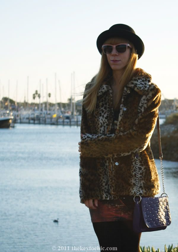 Motel city scene dress, Forever 21 leopard print jacket, Los Angeles fashion blog, southern California fashion blogger