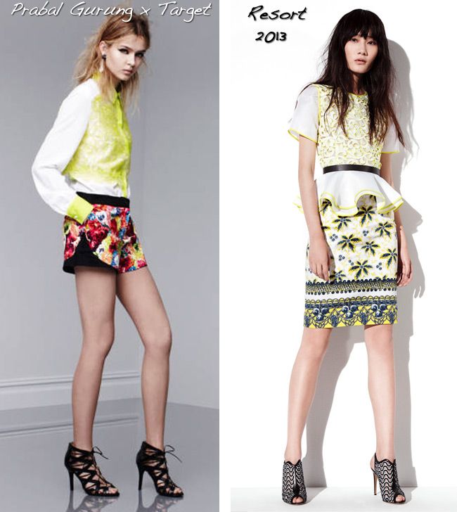 Prabal Gurung for Target lace front top, Prabal Gurung resort 2013 neon lace top
