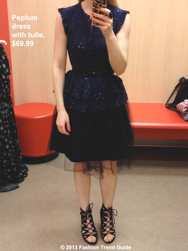 Kate Young for Target peplum star print dress in navy and black