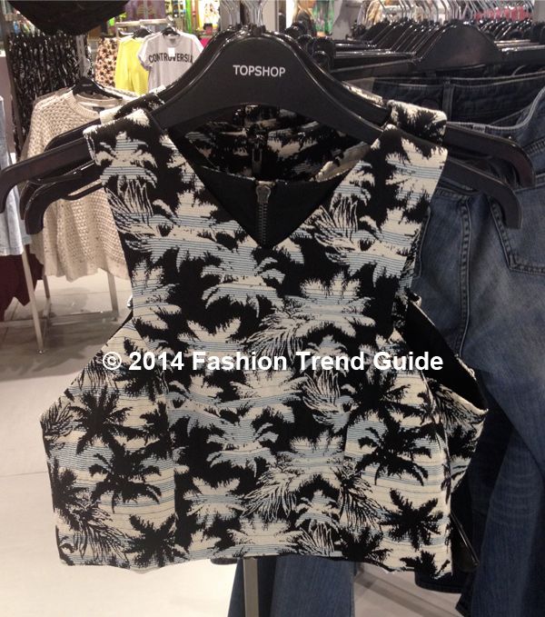Topshop tropical print crop top