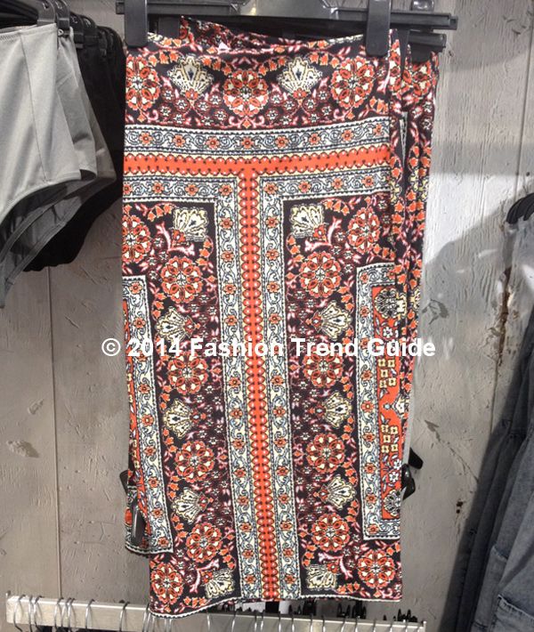 Topshop Persian rug printed tube skirt