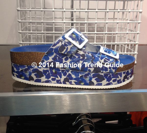 Topshop Fang blue floral double buckle sandal