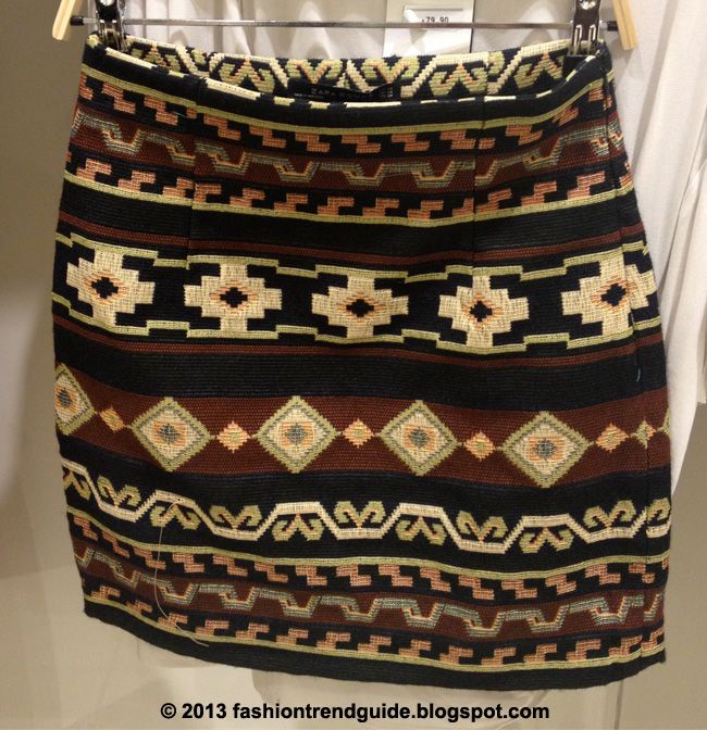 Zara embroidered southwest jacquard printed mini skirt