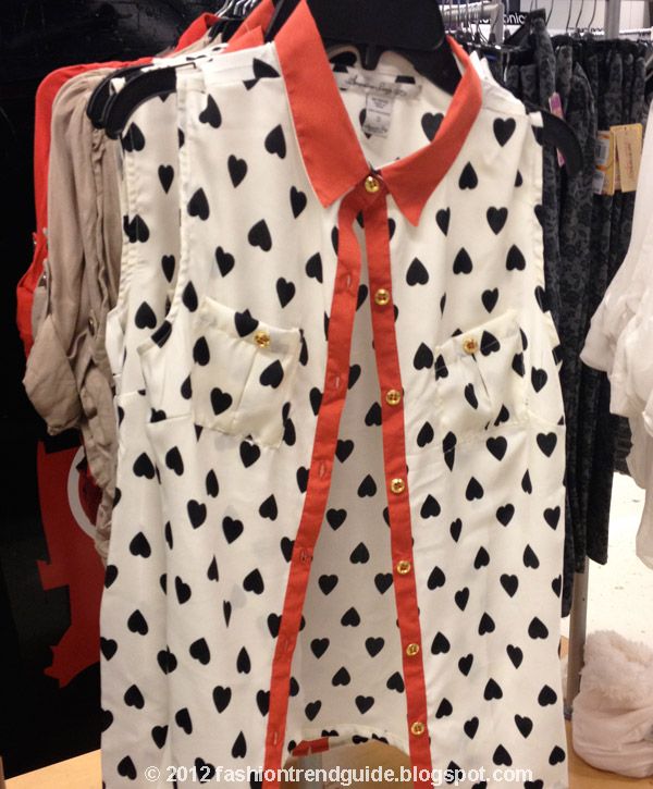 heart print blouse