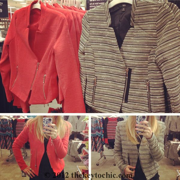 Mossimo zippered tweed jackets, Target shopping