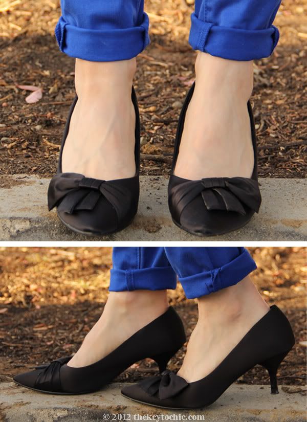 Fioni NIght kitten heels, bow pumps