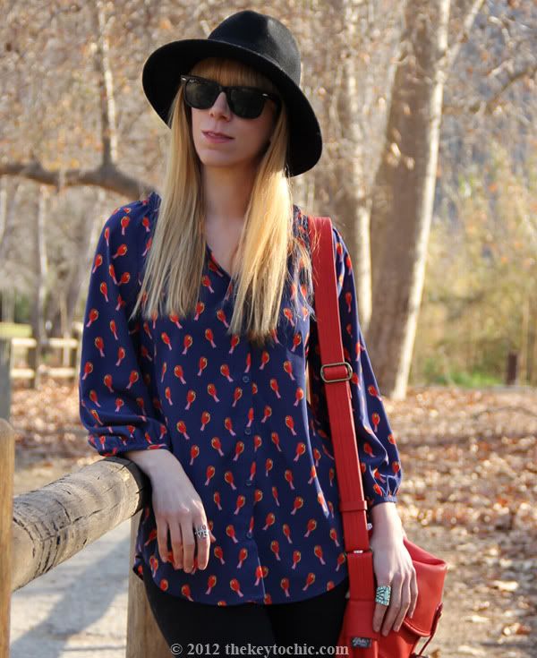 Old Navy bird print blouse, Cheap Monday jeans, Dolce Vita Jamison boots, Upla satchel, Los Angeles fashion blog, southern California style