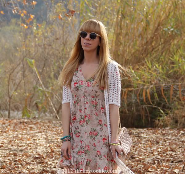 floral high low dress, Forever 21 crochet cardigan, Los Angeles fashion blogger, southern California fashion blog