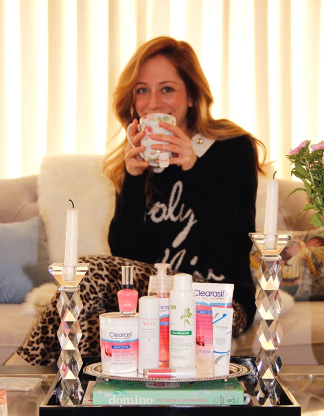Forever 21 Holy Chic sweater, leopard skinny jeans, Clearasil #WintheDay blog rebate offer