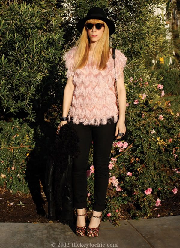 Nasty Gal Jayne fringe top, Cheap Monday skinny jeans, Forever 21 aviator jacket, Forever 21 floral Mary Janes, Los Angeles fashion blog