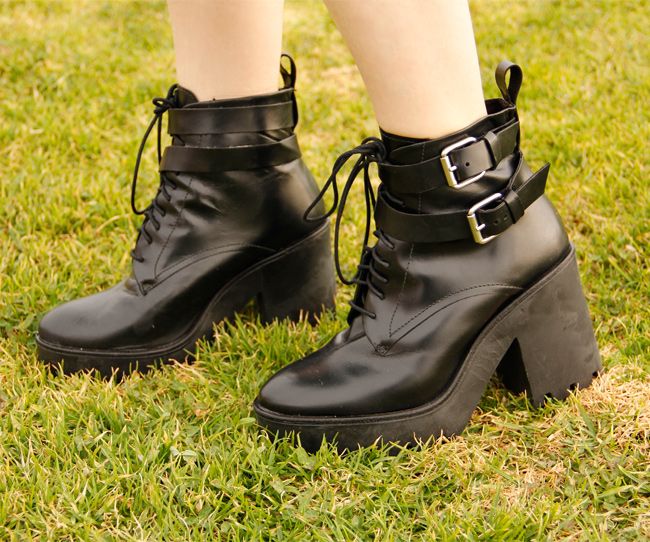Zara lace up lug sole ankle boots