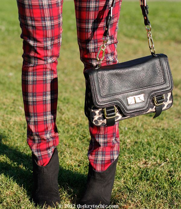 Jovonnista studded blouse, H&M plaid jeans, Mossimo Kacey boots, Los Angeles fashion blog, southern California style
