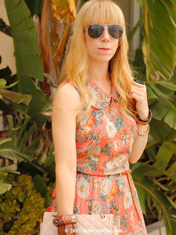 Sugarlips floral dress, Mossimo Silverleaf leopard wedges, Los Angeles fashion blog, southern California style
