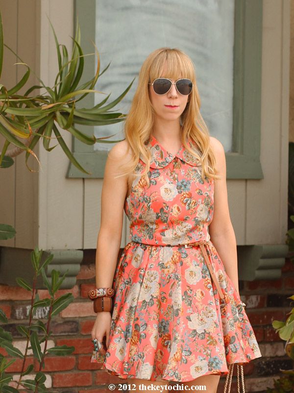 Sugarlips floral dress, Peter Pan collar, Los Angeles fashion blog, southern California style