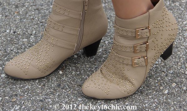 GoJane studded tan ankle boots