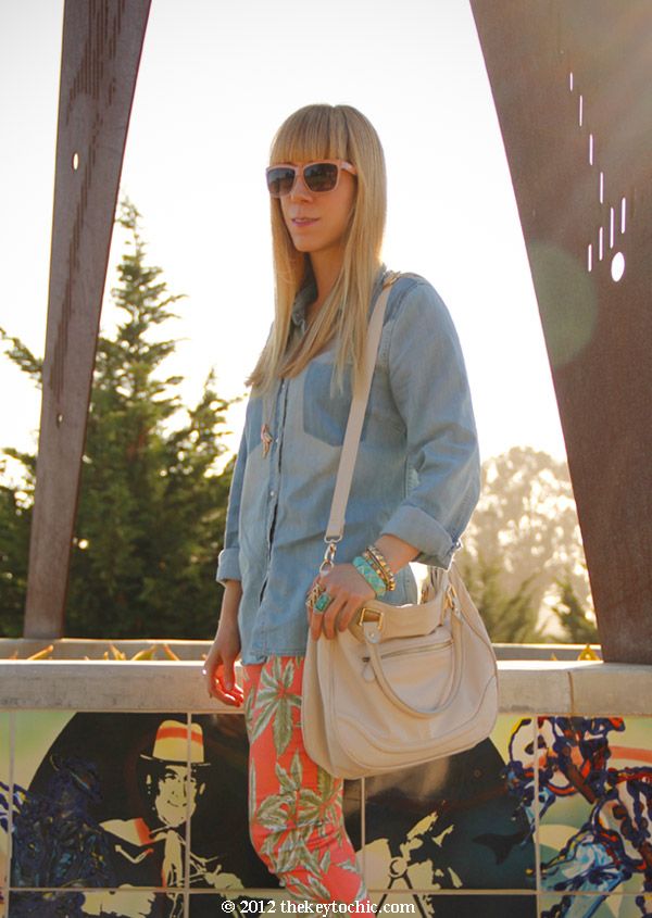 chambray shirt, Motel Jodie jeans, southern California fashion blogger, Los Angeles style