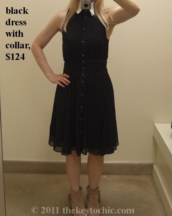 Karl Lagerfeld for Imulse Macy's black dress with white collar