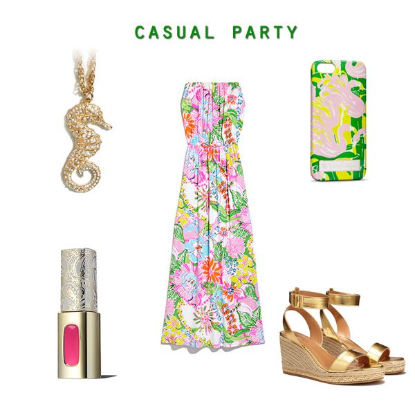 Lilly for Target lookbook preview, Lilly Pulitzer for Target shift dress casual party outfit idea