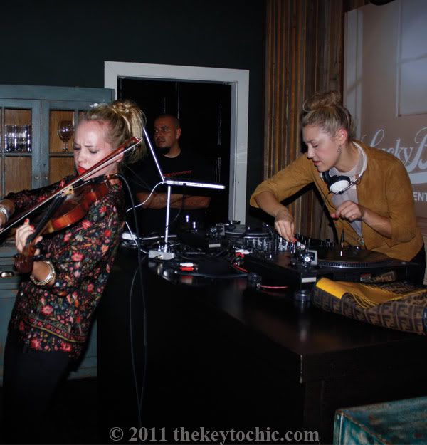 Lucky Brand New Movement in Denim event at Eveleigh, violinist Caitlin Moe, DJ Mia Moretti
