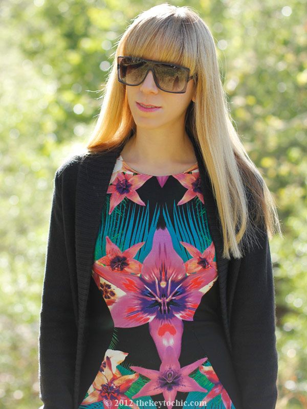 Lipsy tropical dress, Marni at H&M sunglasses, southern California fashion, Los Angeles style