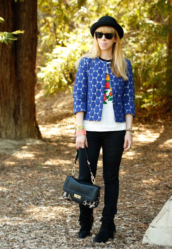 Marni at H&M blue dot jacket, Marni at H&M flower T-shirt