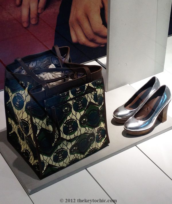 Marni at H&M tote bag, Marni at H&M silver heels