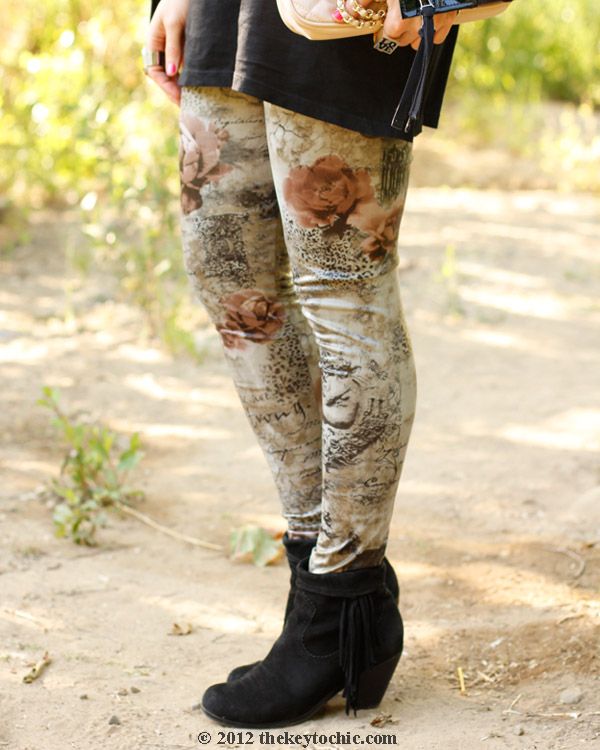 Zara heart T-shirt, Marni at H&M patent jacket, rose printed Fashion Mic leggings, Sam Edelman Louie boots, Los Angeles fashion blog