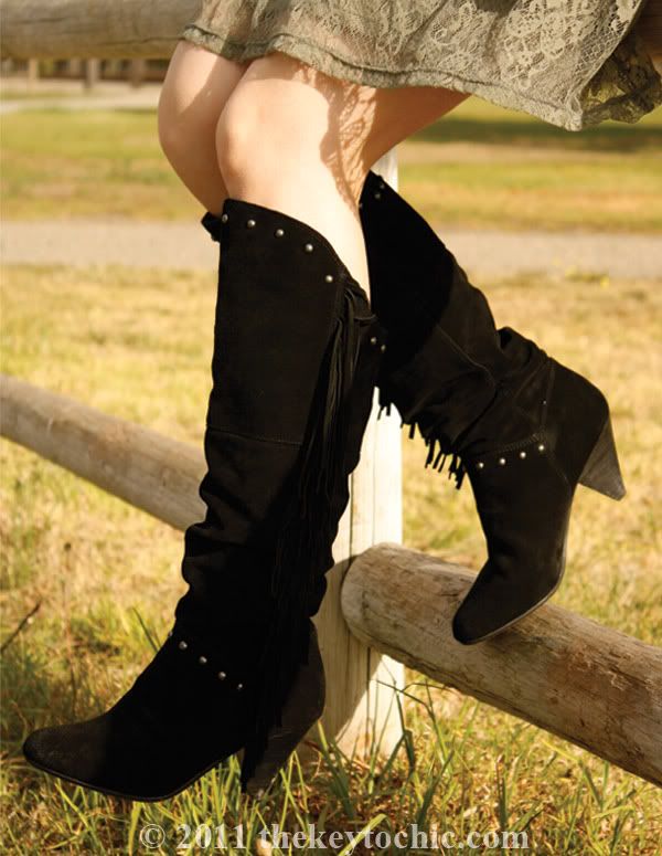 Report Enid fringe boots, L.A. fashion blogger