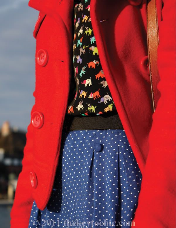 River Island elephant print top, H&M polka dot shorts