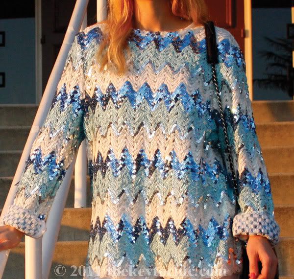 vintage sequin zig zag top