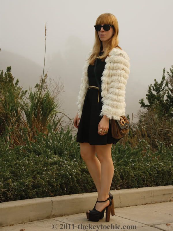 Zara LBD, Nasty Gal shag jacket, Jessica Simpson Dany heels, L.A. fashion blogger