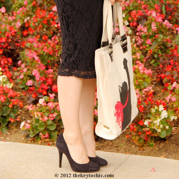 Xhilaration lace pencil skirt, Jason Wu for Target handbag, LA fashion blog, Los Angeles style