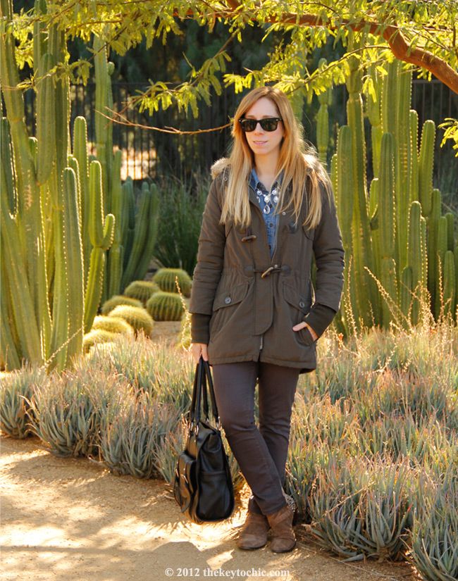 parka, gray J brand jeans, Sam Edelman Pax boots